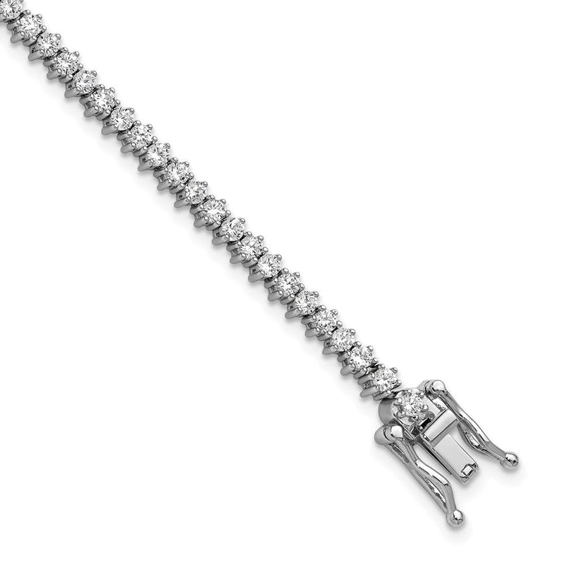 Sterlingsilber Cheryl M Rhodiniert Poliert Zirkonia Tennis Armband