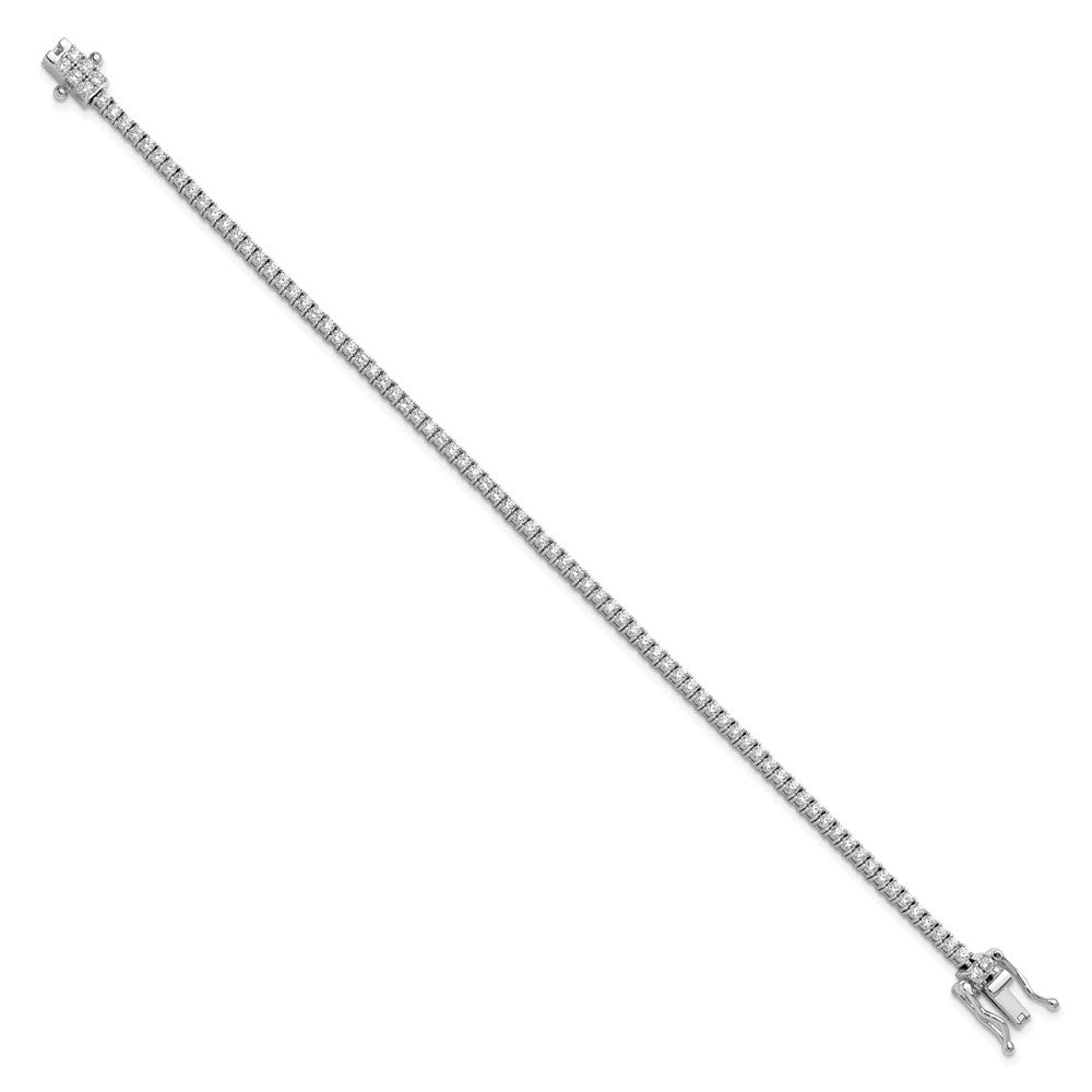 Sterlingsilber Cheryl M Rhodiniert Poliert Zirkonia Tennis Armband