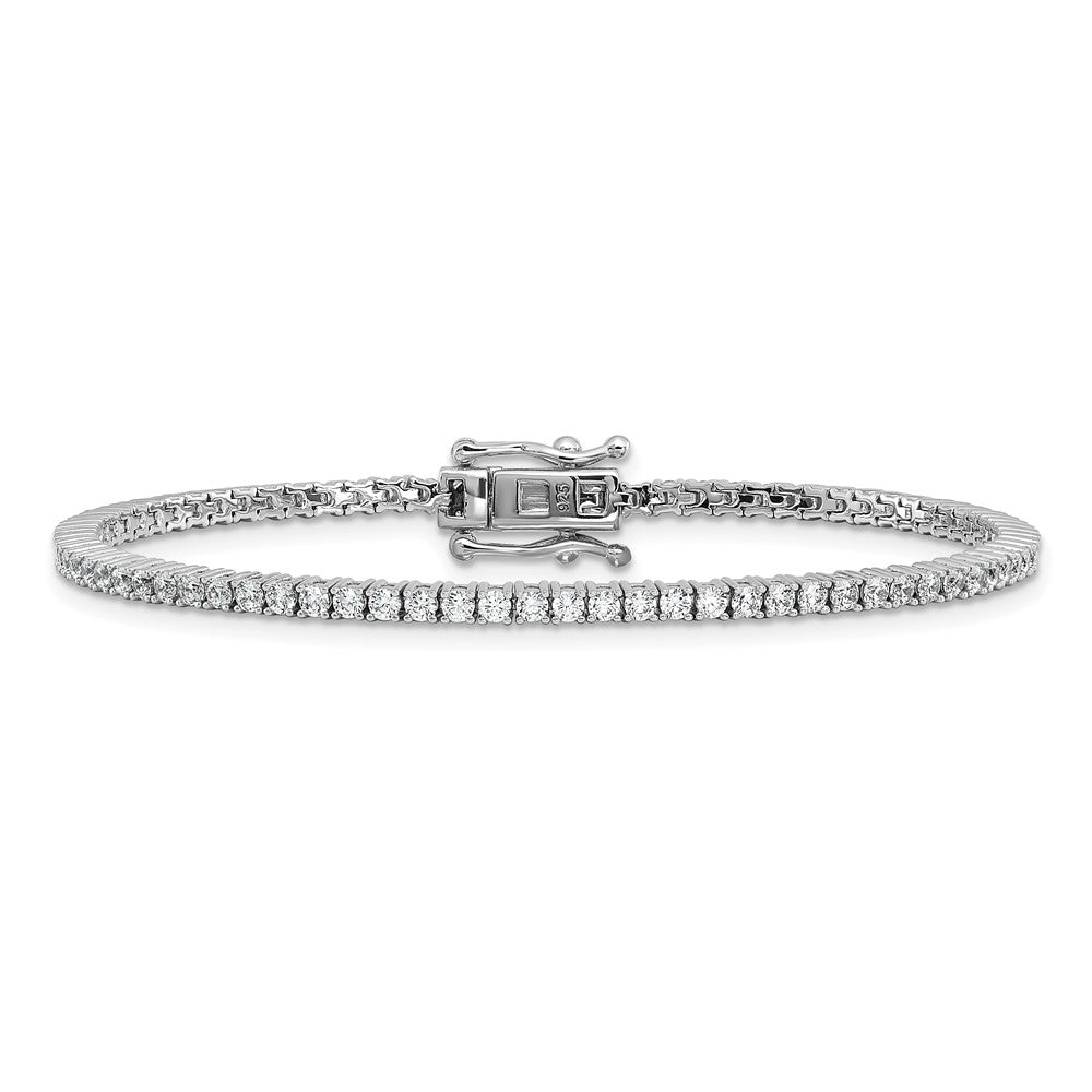 Sterlingsilber Cheryl M Rhodiniert Poliert Zirkonia Tennis Armband