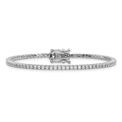 Sterlingsilber Cheryl M Rhodiniert Poliert Zirkonia Tennis Armband