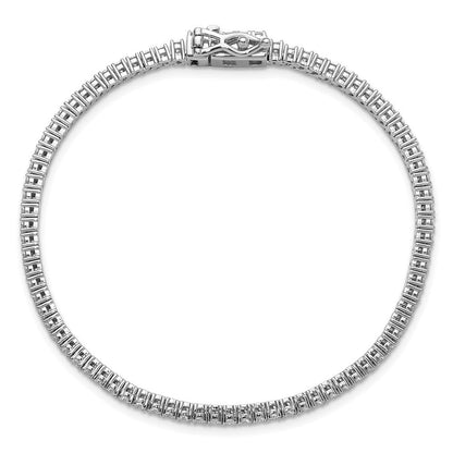 Sterlingsilber Cheryl M Rhodiniert Poliert Zirkonia Tennis Armband