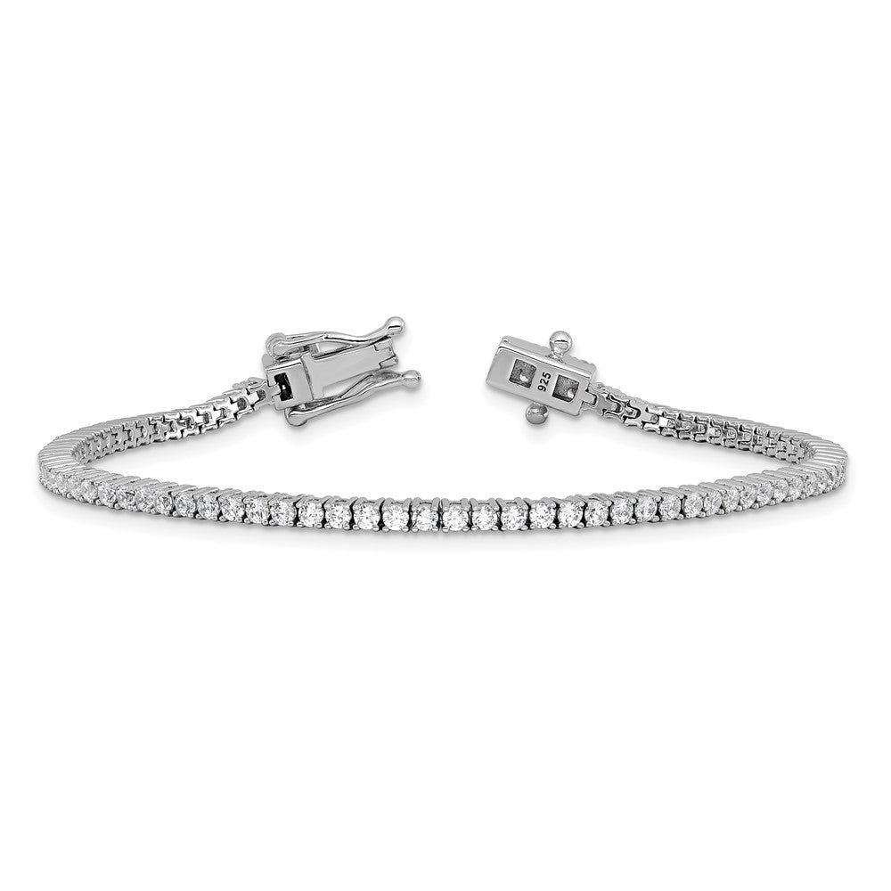 Sterlingsilber Cheryl M Rhodiniert Poliert Zirkonia Tennis Armband