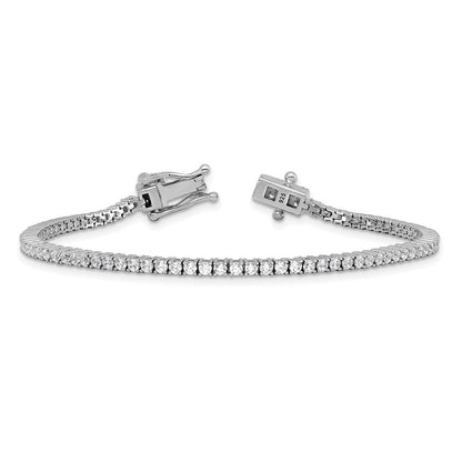 Sterlingsilber Cheryl M Rhodiniert Poliert Zirkonia Tennis Armband