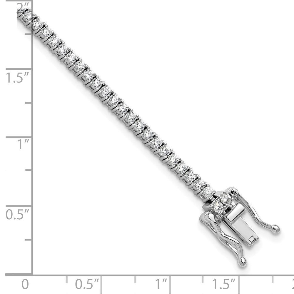 Sterlingsilber Cheryl M Rhodiniert Poliert Zirkonia Tennis Armband