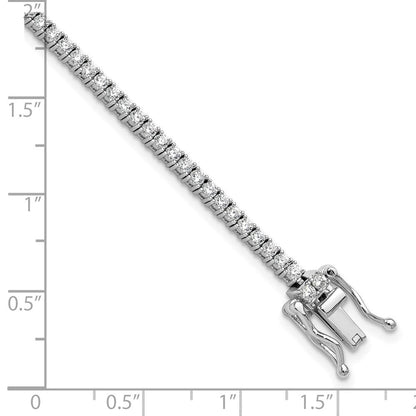 Sterlingsilber Cheryl M Rhodiniert Poliert Zirkonia Tennis Armband