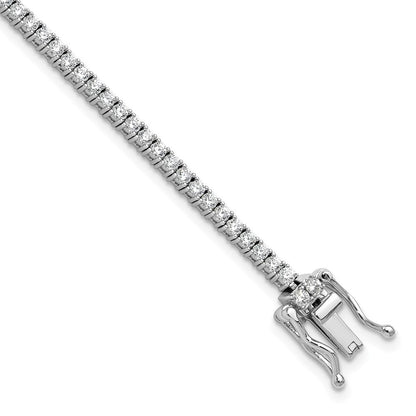 Sterlingsilber Cheryl M Rhodiniert Poliert Zirkonia Tennis Armband
