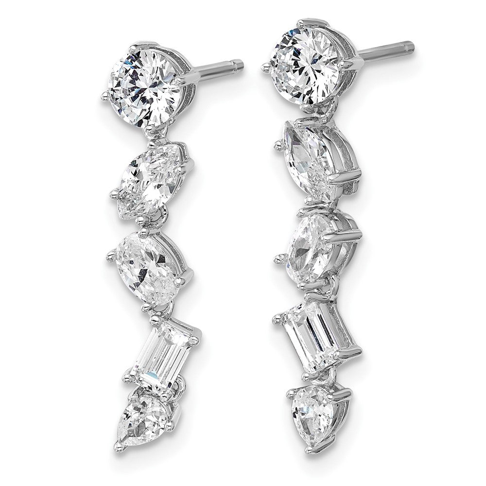 Sterlingsilber Cheryl M Rhodiniert Fantasie Multi-cut Zirkonia Stecker Ohrhänger