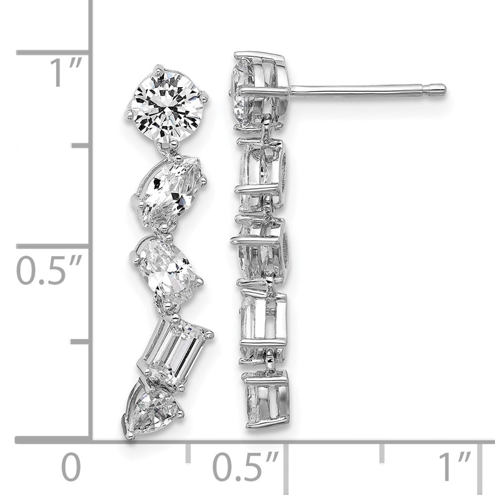 Sterlingsilber Cheryl M Rhodiniert Fantasie Multi-cut Zirkonia Stecker Ohrhänger