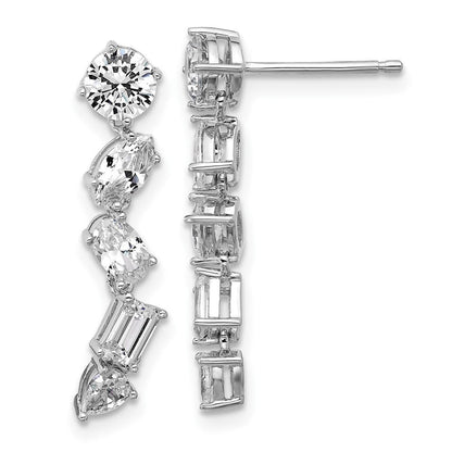 Sterlingsilber Cheryl M Rhodiniert Fantasie Multi-cut Zirkonia Stecker Ohrhänger