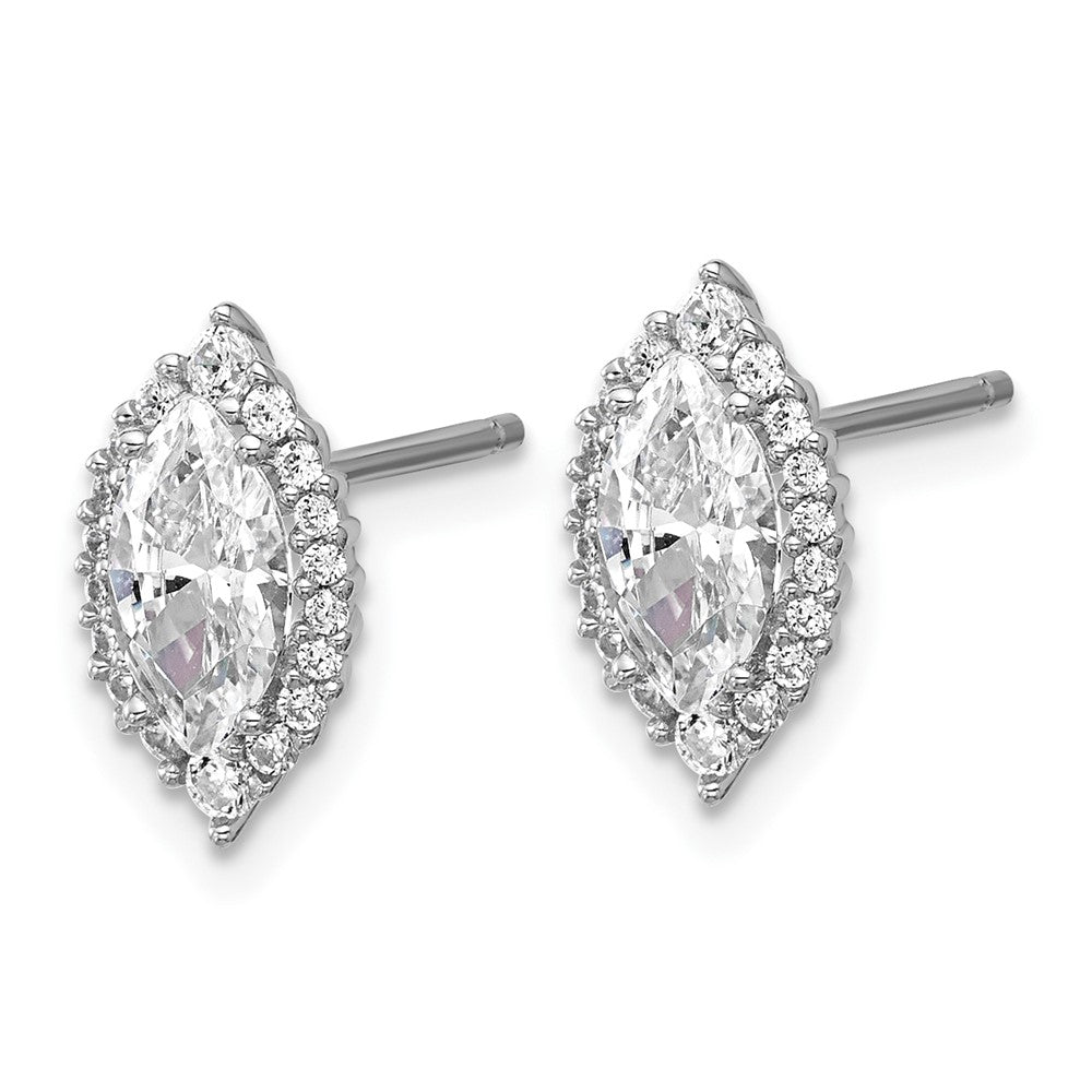 Sterlingsilber Cheryl M Rhodiniert Marquise Zirkonia Heiligenschein Ohrstecker