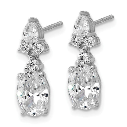 Sterlingsilber Cheryl M Rhodiniert Fantasie Multi-cut Zirkonia Stecker Ohrhänger