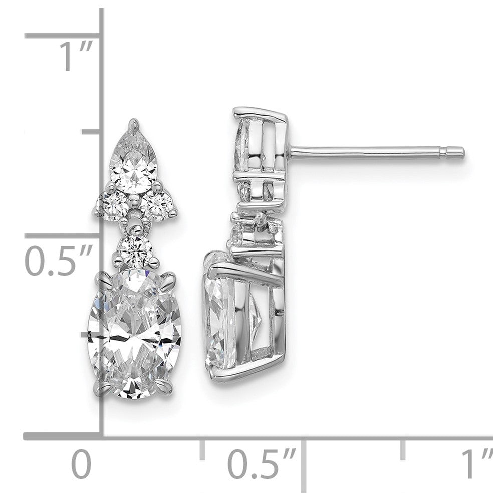 Sterlingsilber Cheryl M Rhodiniert Fantasie Multi-cut Zirkonia Stecker Ohrhänger