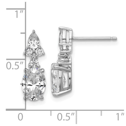 Sterlingsilber Cheryl M Rhodiniert Fantasie Multi-cut Zirkonia Stecker Ohrhänger