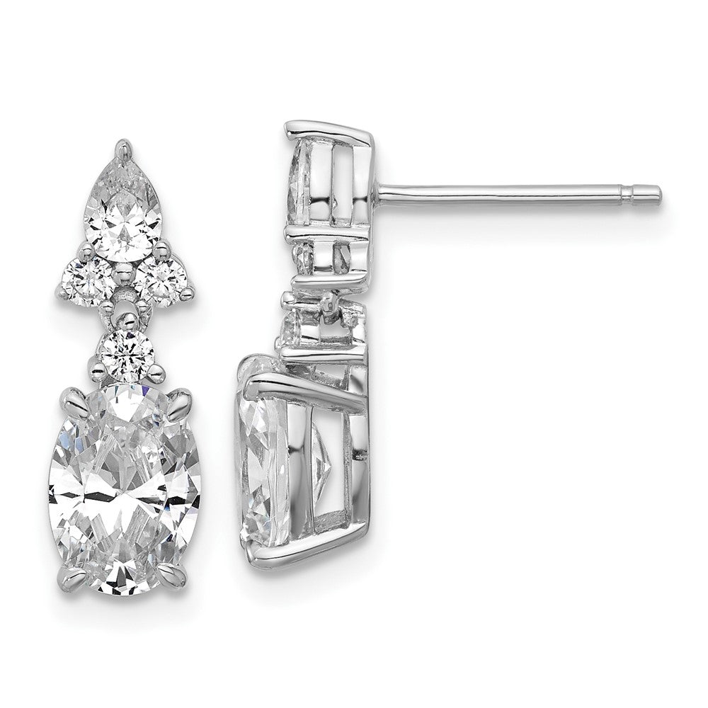 Sterlingsilber Cheryl M Rhodiniert Fantasie Multi-cut Zirkonia Stecker Ohrhänger
