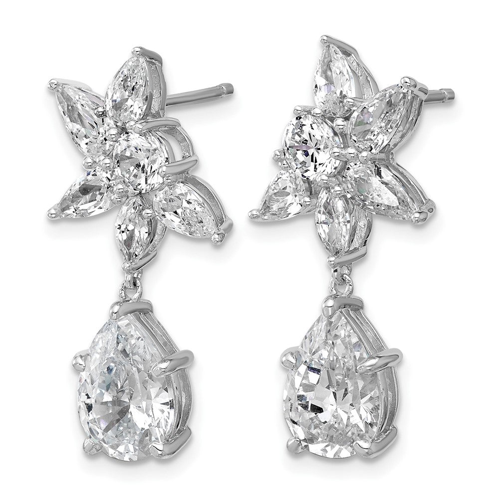 Sterlingsilber Cheryl M Rhodiniert Fantasie Multi-cut Zirkonia Stecker Ohrhänger