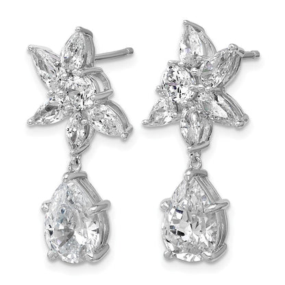 Sterlingsilber Cheryl M Rhodiniert Fantasie Multi-cut Zirkonia Stecker Ohrhänger