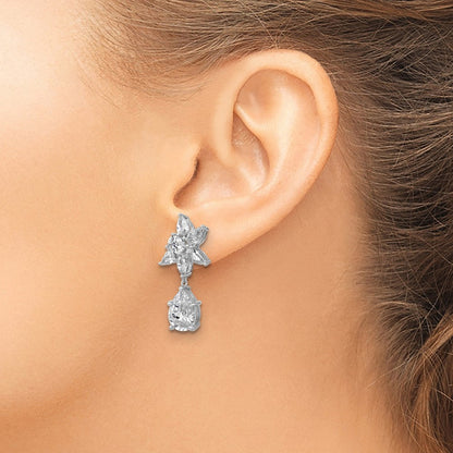 Sterlingsilber Cheryl M Rhodiniert Fantasie Multi-cut Zirkonia Stecker Ohrhänger