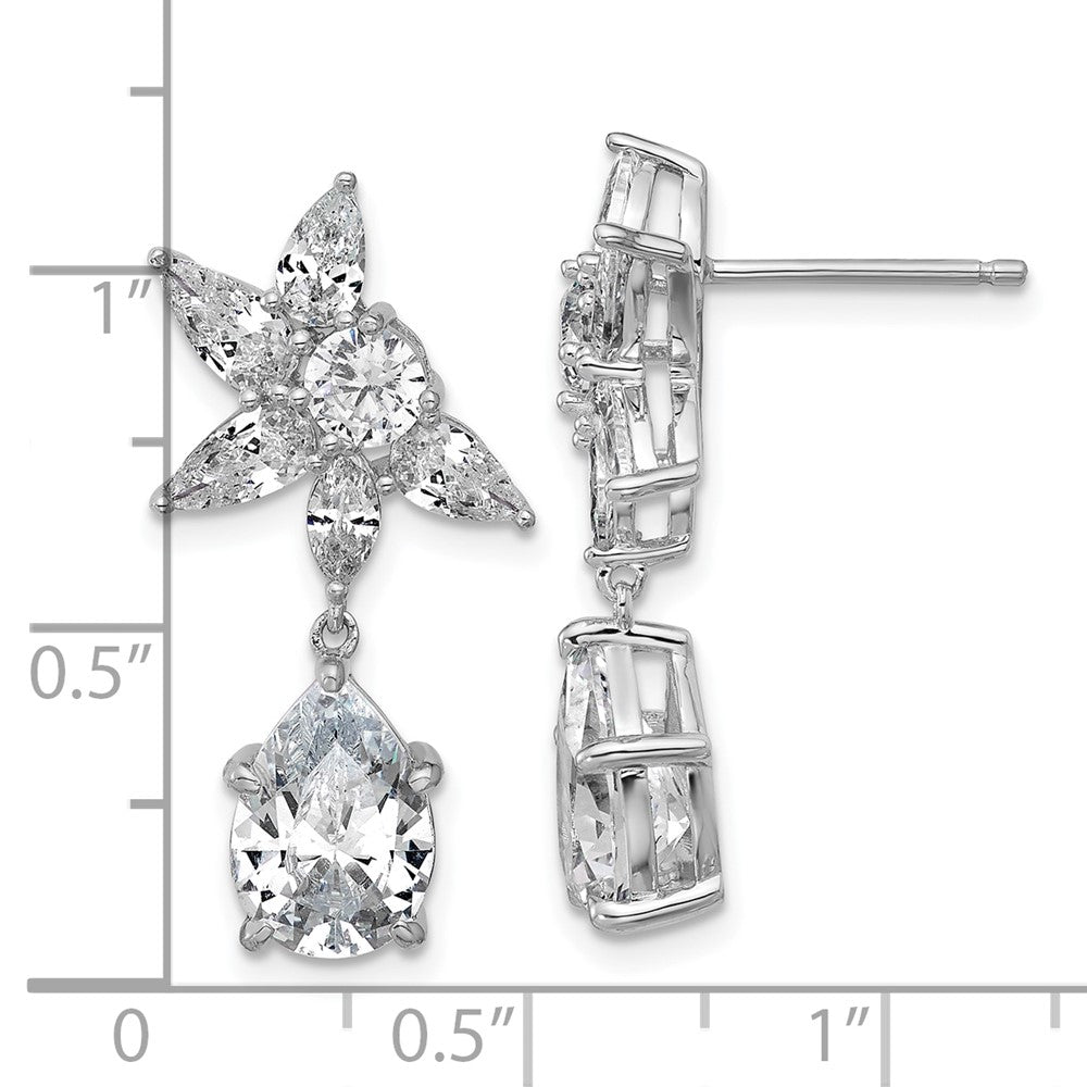 Sterlingsilber Cheryl M Rhodiniert Fantasie Multi-cut Zirkonia Stecker Ohrhänger