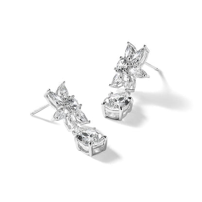 Sterlingsilber Cheryl M Rhodiniert Fantasie Multi-cut Zirkonia Stecker Ohrhänger