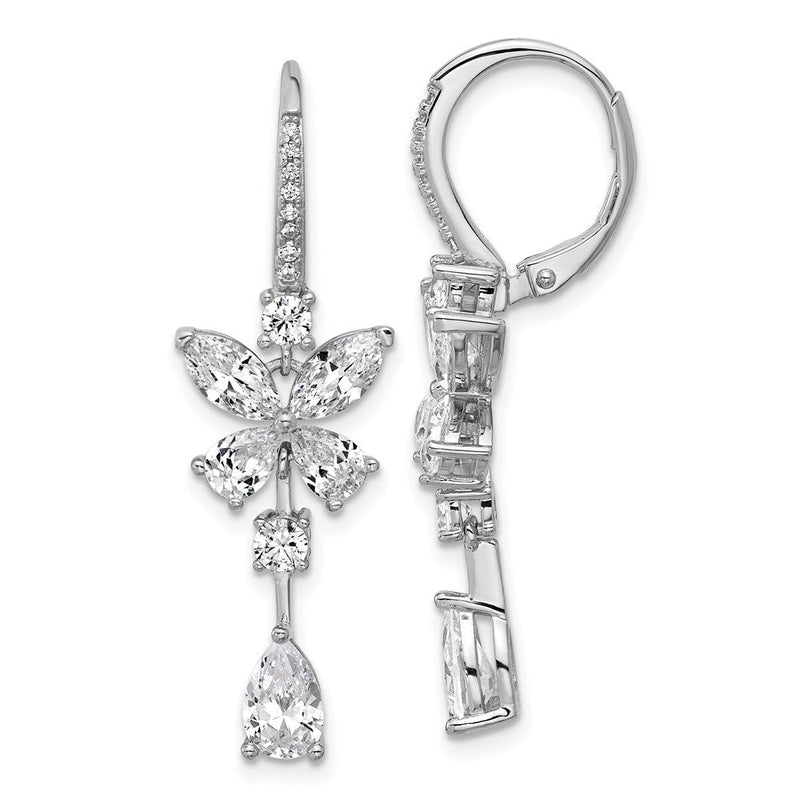 Sterlingsilber Cheryl M Rhodiniert Fantasie Zirkonia Schmetterling Hängend Ohrhänger mit Brisur