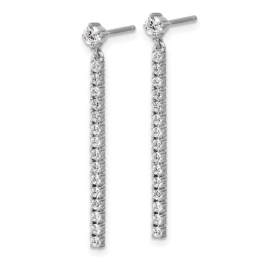 Sterlingsilber Cheryl M Rhodiniert Poliert Zirkonia Stab Stecker Ohrhänger