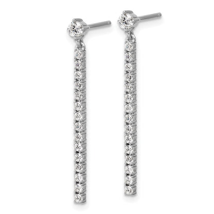 Sterlingsilber Cheryl M Rhodiniert Poliert Zirkonia Stab Stecker Ohrhänger