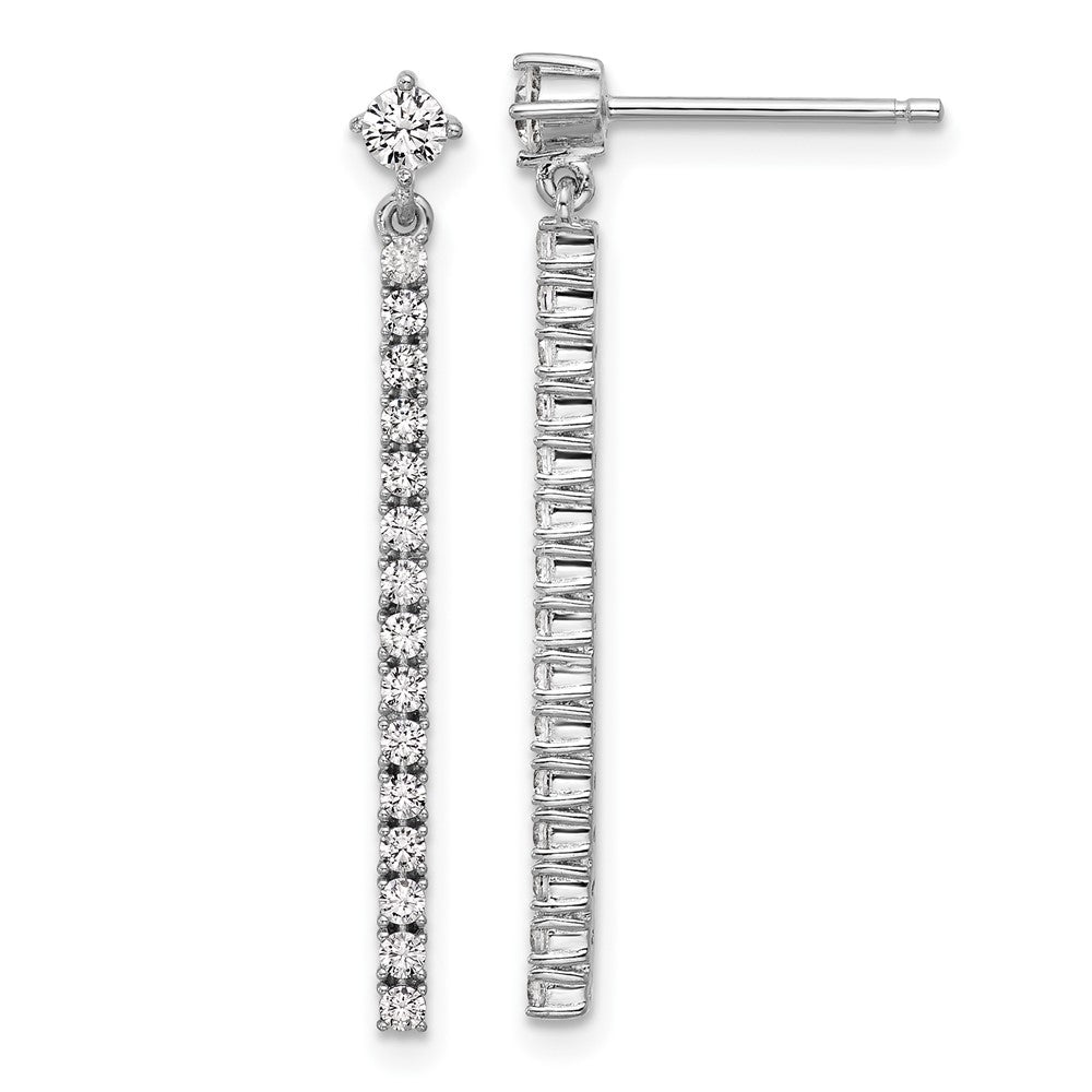 Sterlingsilber Cheryl M Rhodiniert Poliert Zirkonia Stab Stecker Ohrhänger