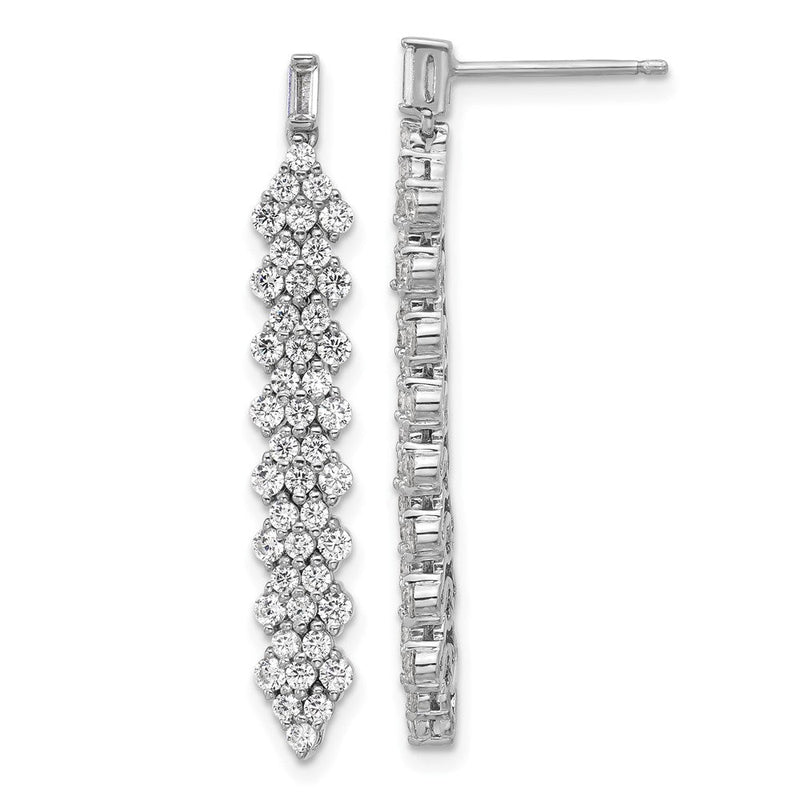 Sterlingsilber Cheryl M Rhodiniert Fantasie Zirkonia Stecker Ohrhänger