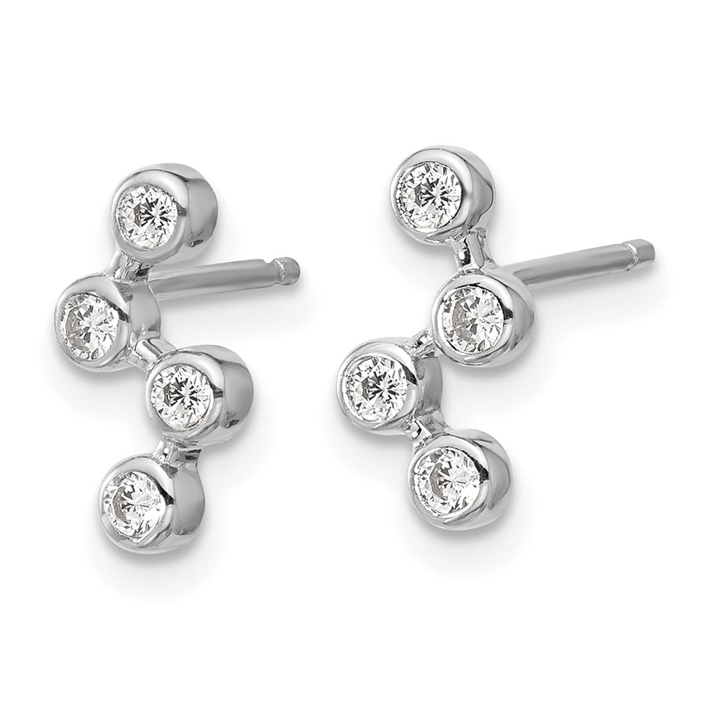 Sterlingsilber Cheryl M Rhodiniert Poliert Multi Zargenfassung Set Zirkonia Ohrstecker