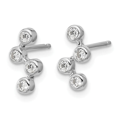 Sterlingsilber Cheryl M Rhodiniert Poliert Multi Zargenfassung Set Zirkonia Ohrstecker