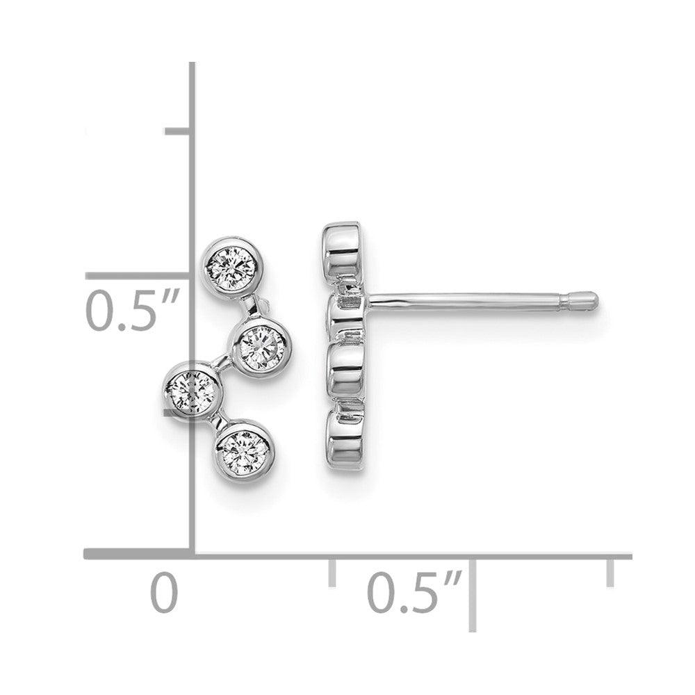 Sterlingsilber Cheryl M Rhodiniert Poliert Multi Zargenfassung Set Zirkonia Ohrstecker
