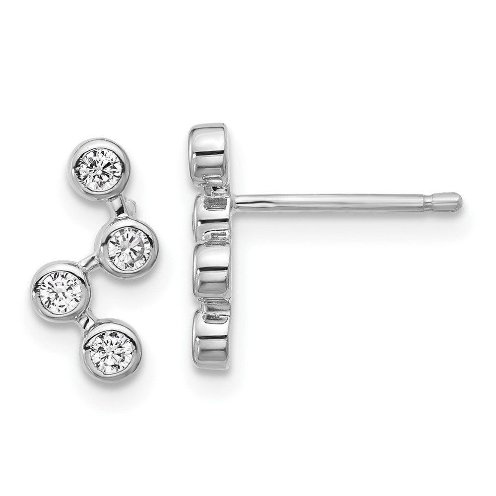 Sterlingsilber Cheryl M Rhodiniert Poliert Multi Zargenfassung Set Zirkonia Ohrstecker