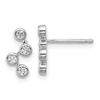 Sterlingsilber Cheryl M Rhodiniert Poliert Multi Zargenfassung Set Zirkonia Ohrstecker