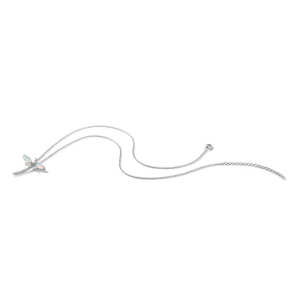 Sterlingsilber Cheryl M Rhodiniert Cr. Opal & Zirkonia Libelle mit 2 Zoll Verlängerung Halskette