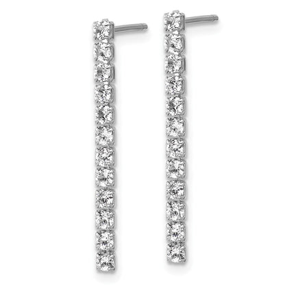 Sterlingsilber Cheryl M Rhodiniert Poliert Zirkonia Stecker Ohrhänger