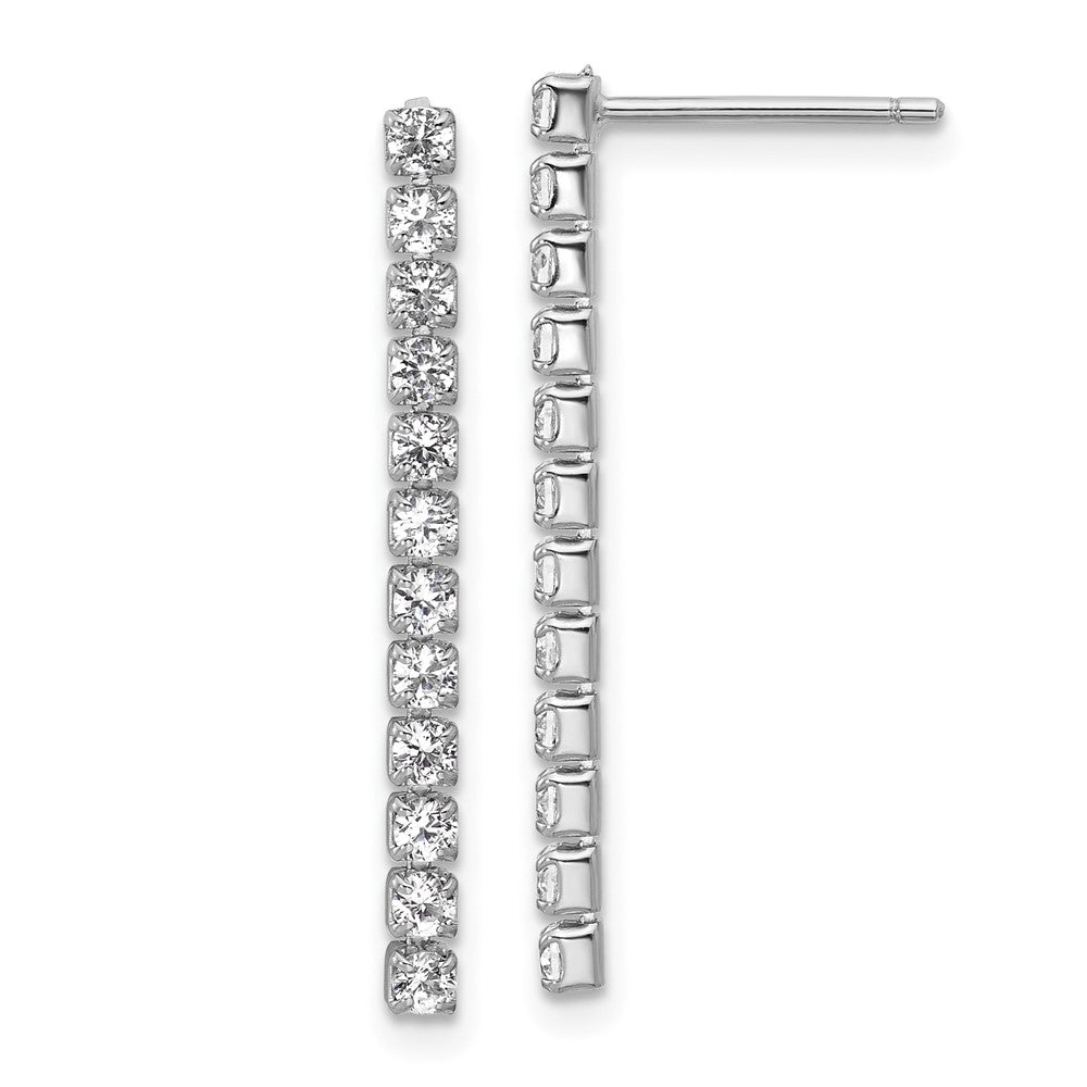 Sterlingsilber Cheryl M Rhodiniert Poliert Zirkonia Stecker Ohrhänger