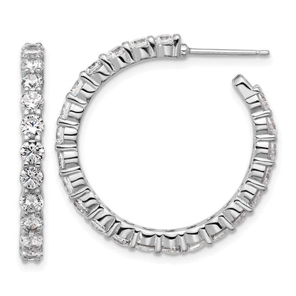 Sterlingsilber Cheryl M Rhodiniert Poliert Zirkonia Stecker C- Creolen