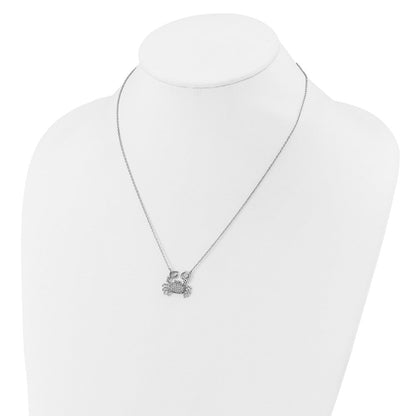 Sterlingsilber Cheryl M Rhodiniert Poliert Zirkonia Krabbe Halskette