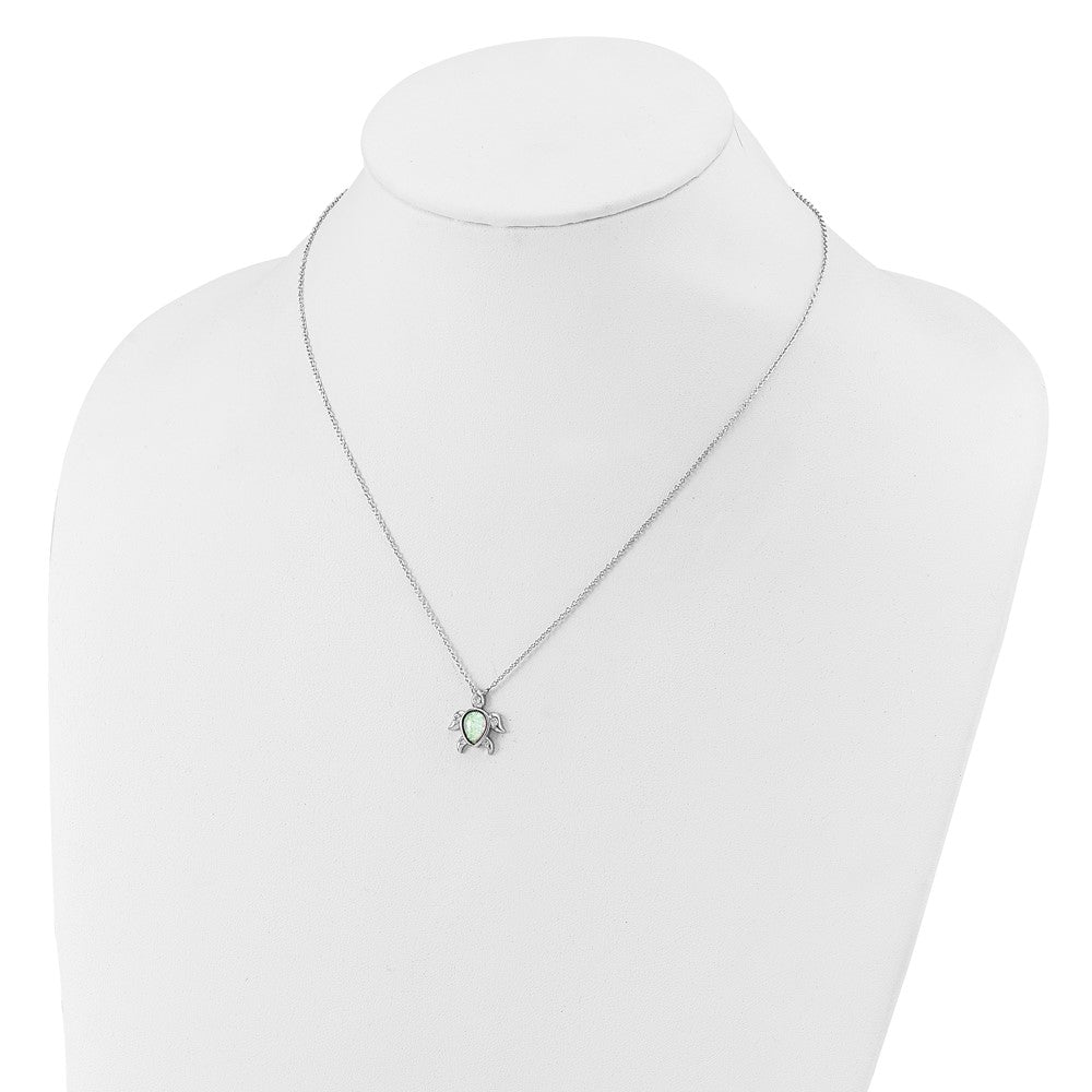 Sterlingsilber Cheryl M Rhodiniert Cr. Opal & Zirkonia Schildkröte Halskette