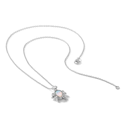 Sterlingsilber Cheryl M Rhodiniert Cr. Opal & Zirkonia Schildkröte Halskette
