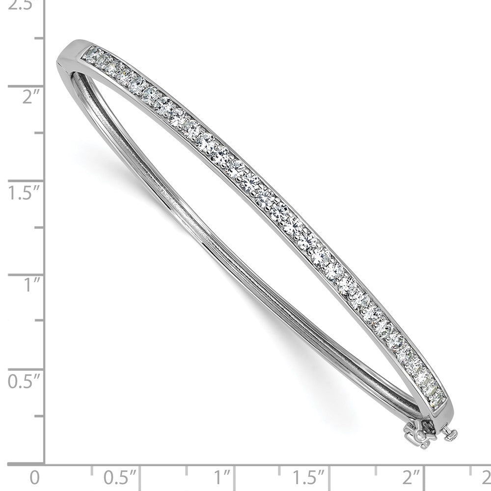 Sterlingsilber Cheryl M Rhodiniert Poliert Zirkonia Klappbar Armreif