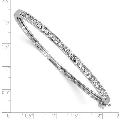 Sterlingsilber Cheryl M Rhodiniert Poliert Zirkonia Klappbar Armreif