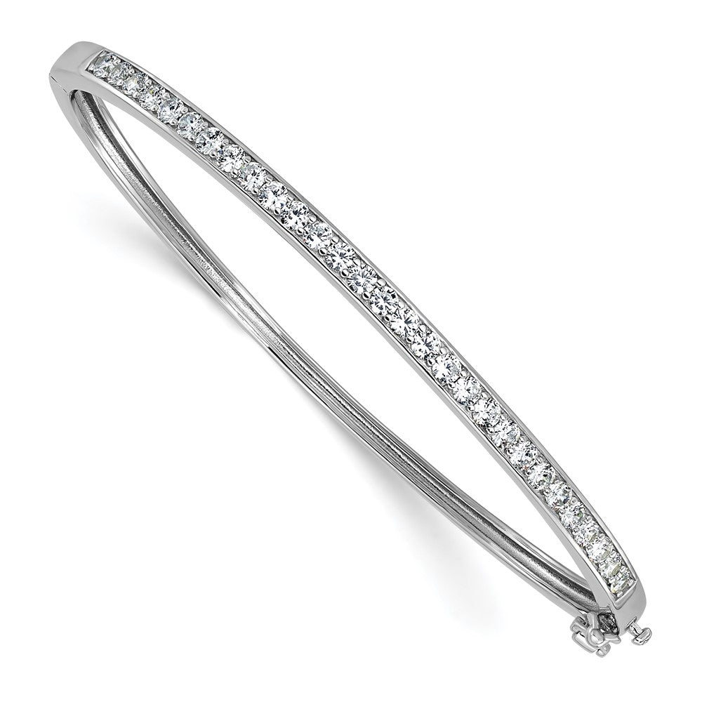 Sterlingsilber Cheryl M Rhodiniert Poliert Zirkonia Klappbar Armreif