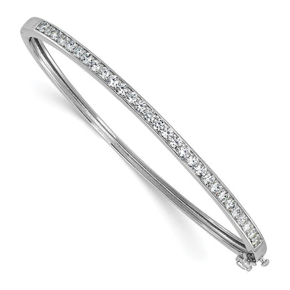 Sterlingsilber Cheryl M Rhodiniert Poliert Zirkonia Klappbar Armreif