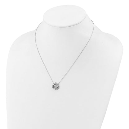 Sterlingsilber Cheryl M Rhodiniert Schwarz & Weiß Zirkonia Delfin Halskette