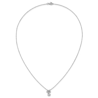 Sterlingsilber Cheryl M Rhodiniert Schwarz & Weiß Zirkonia Katze Halskette