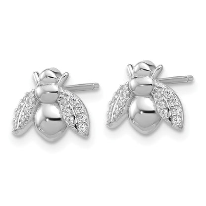 Sterlingsilber Cheryl M Rhodiniert Poliert Zirkonia Biene Ohrstecker