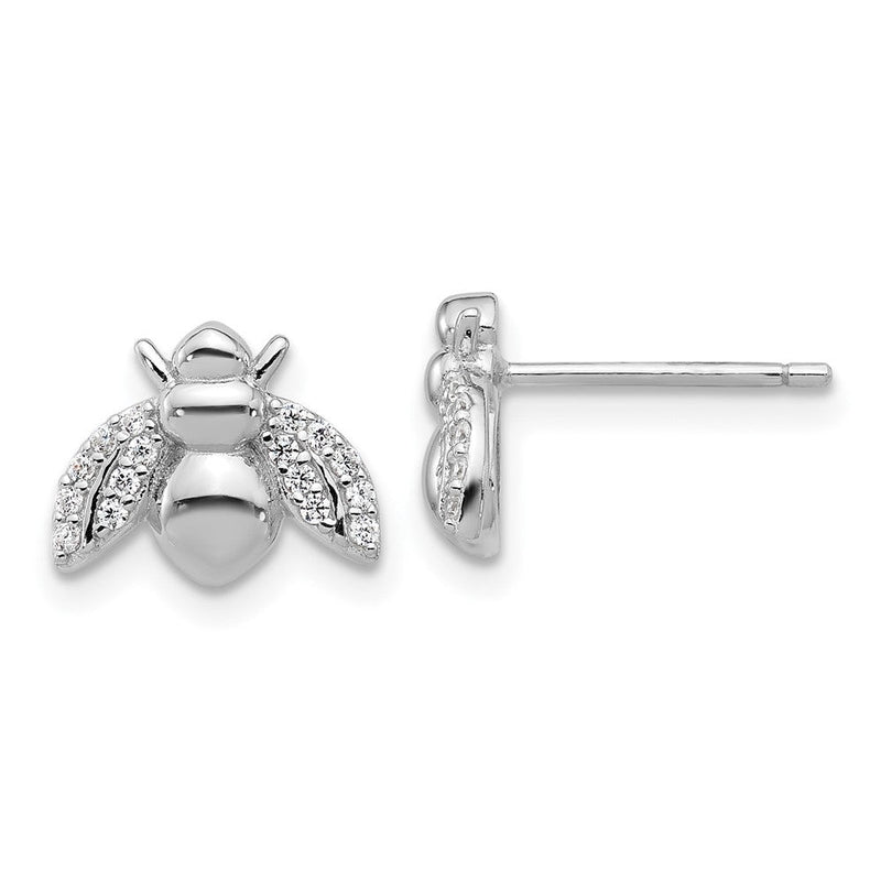 Sterlingsilber Cheryl M Rhodiniert Poliert Zirkonia Biene Ohrstecker