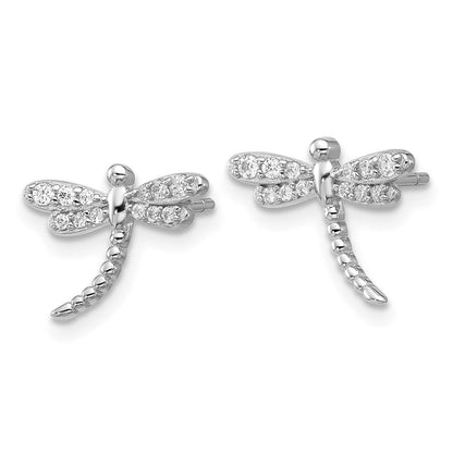 Sterlingsilber Cheryl M Rhodiniert Poliert Zirkonia Libelle Ohrstecker