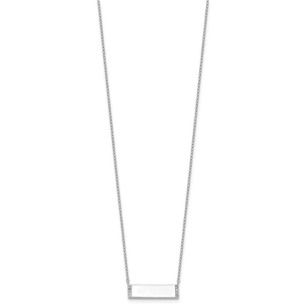 Sterlingsilber Cheryl M Rhodiniert Poliert Zirkonia Stab Halskette